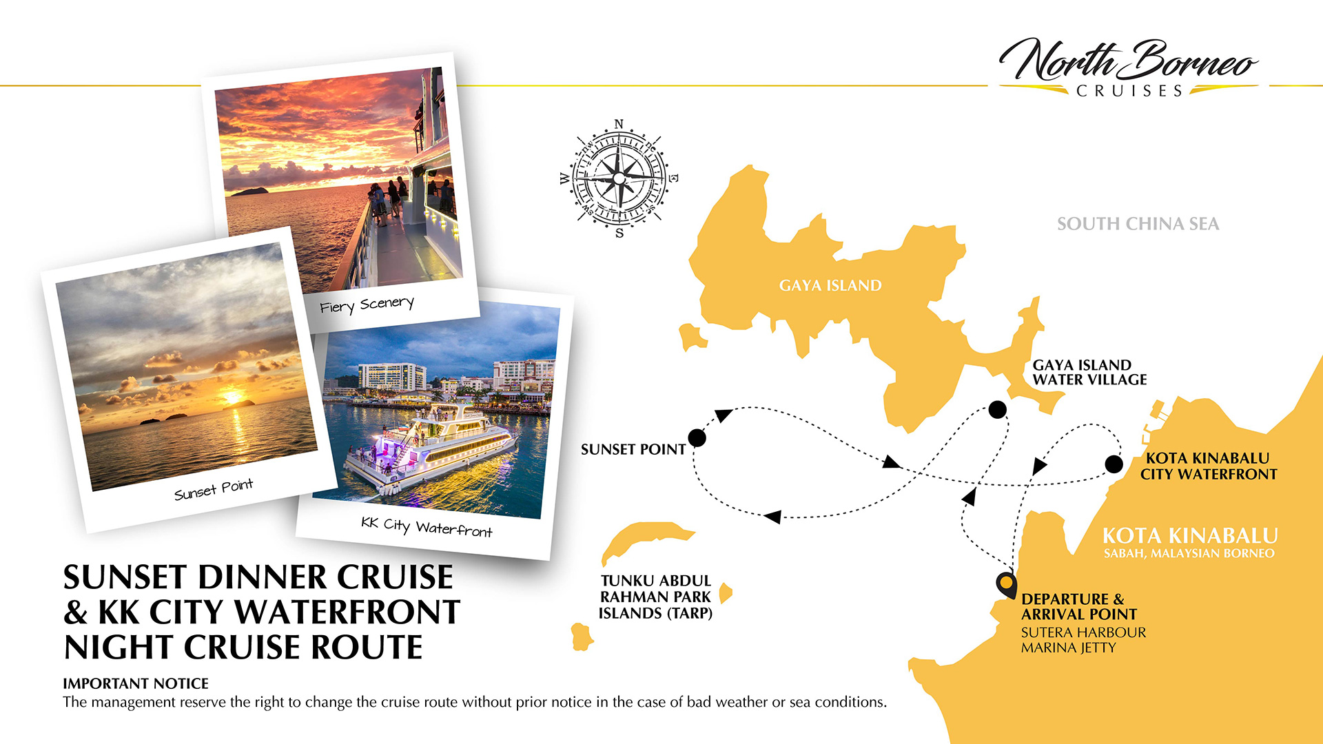 NBC Cruise Route Evening and Night
